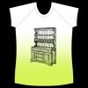 womens athletic raglan cut sleeve shirt gradient Thumbnail