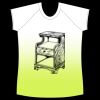 womens athletic raglan cut sleeve shirt gradient Thumbnail