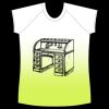 womens athletic raglan cut sleeve shirt gradient Thumbnail