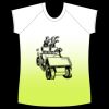 womens athletic raglan cut sleeve shirt gradient Thumbnail